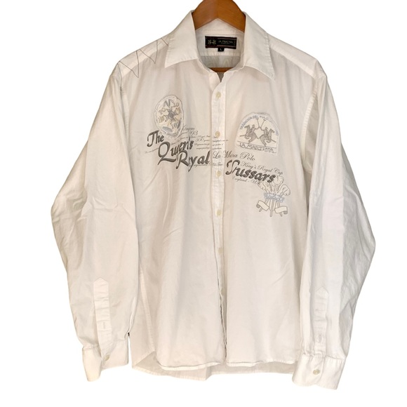 La Martina Saddlery Argentine Ruby Polo Button Down Embroidered Shirt - Picture 1 of 8